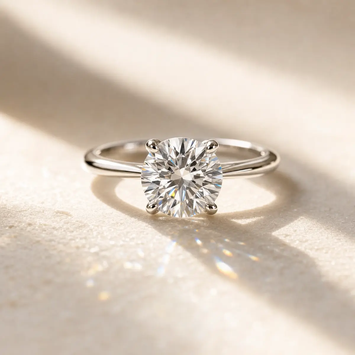 A brilliant-cut diamond solitaire ring